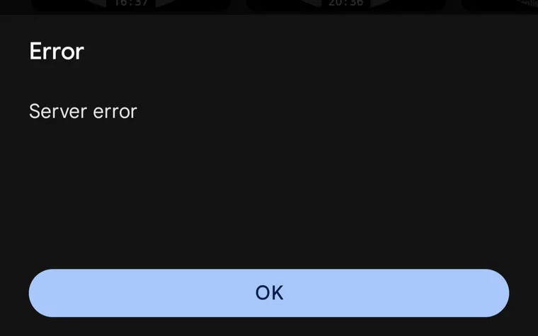 Google Play on the phone: “Error — Server error”