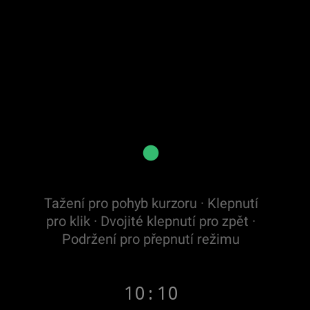 Režim myši na chytrých hodinkách – tažením posouváte kurzor na TV, klepnutím kliknete