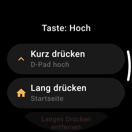 Tasten neu belegen auf der Smartwatch-TV-Fernbedienung – unabhängige Aktionen für „Kurz drücken“ und „Lang drücken“ auf der Taste „Hoch“
