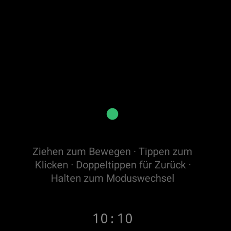 Mausmodus auf der Smartwatch – ziehen, um den TV-Zeiger zu bewegen, tippen zum Klicken