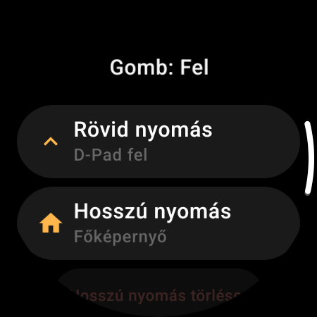 Gombok újrakiosztása okosórás TV-távirányítón – külön „Rövid nyomás” és „Hosszú nyomás” művelet a Fel gombhoz