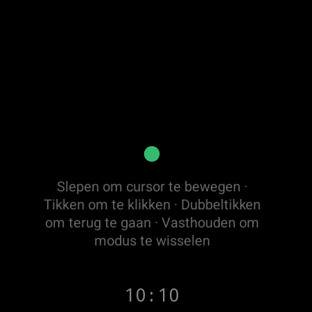 Muismodus op een smartwatch – slepen om de TV-cursor te bewegen, tikken om te klikken