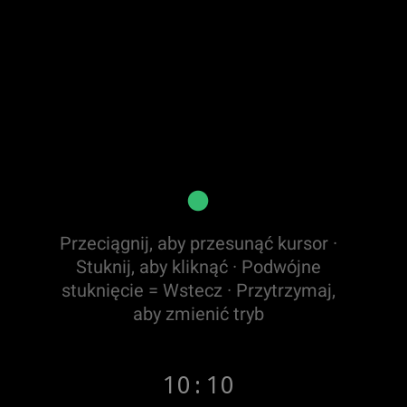 Tryb myszy na smartwatchu – przeciągnij, aby przesunąć kursor na TV, stuknij, aby kliknąć