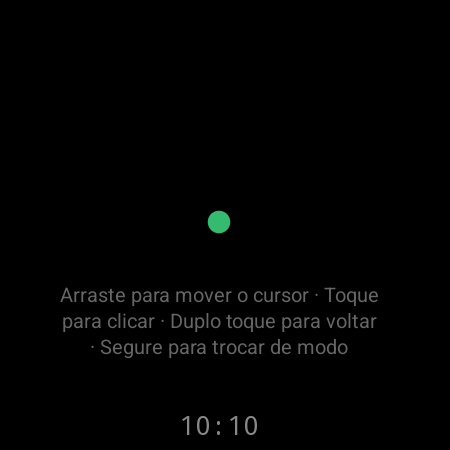 Modo mouse no smartwatch — arraste para mover o cursor na TV, toque para clicar